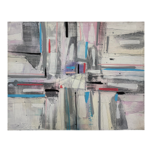 Over-Scale Signed 1980s Modern Abstract Painting on Canvas