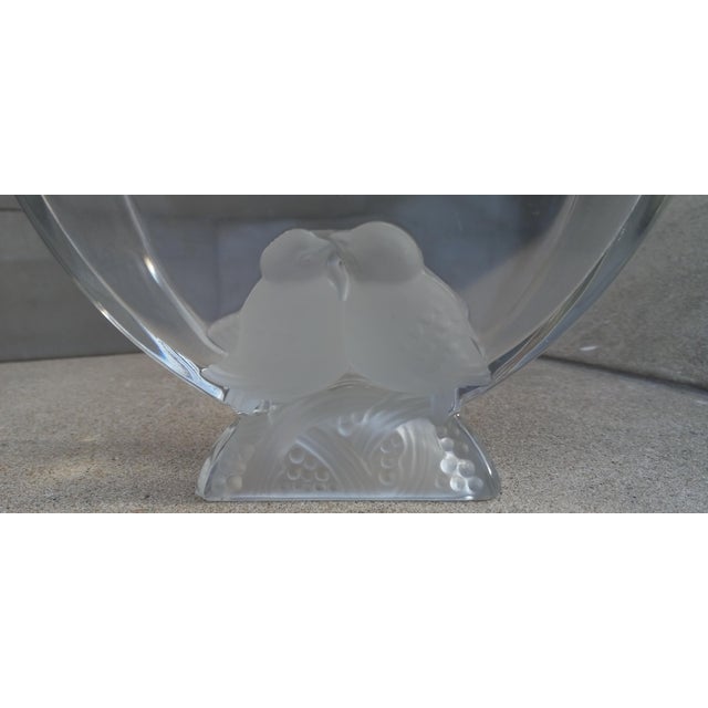 Art Deco Verlys of America Lovebird Vase Crystal and Frost For Sale - Image 3 of 14