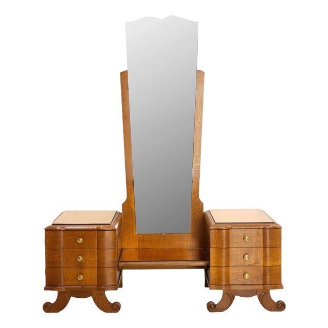 Full Length Mirror with Dressing Table, French, 1950 For Sale