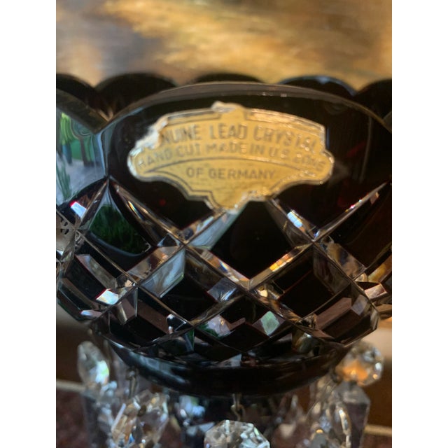 Victorian bohemian beautiful ruby color genuine lead crystal hand cut luster.