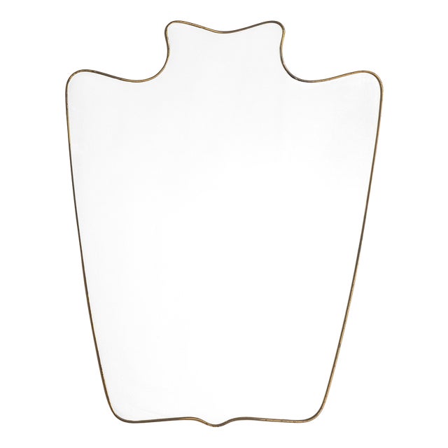 Mirror with Brass Frame attributed to Gio Ponti, 1950 For Sale