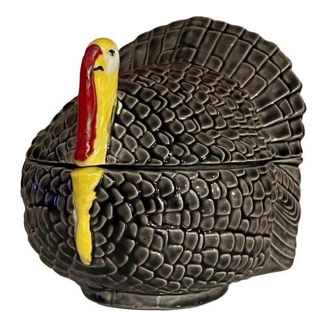 Mid 20th Century Ceramic Lidded Turkey For Sale