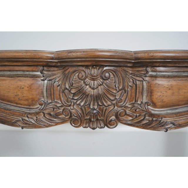 Country French Distressed Finish Fireplace Mantle For Sale - Image 9 of 9