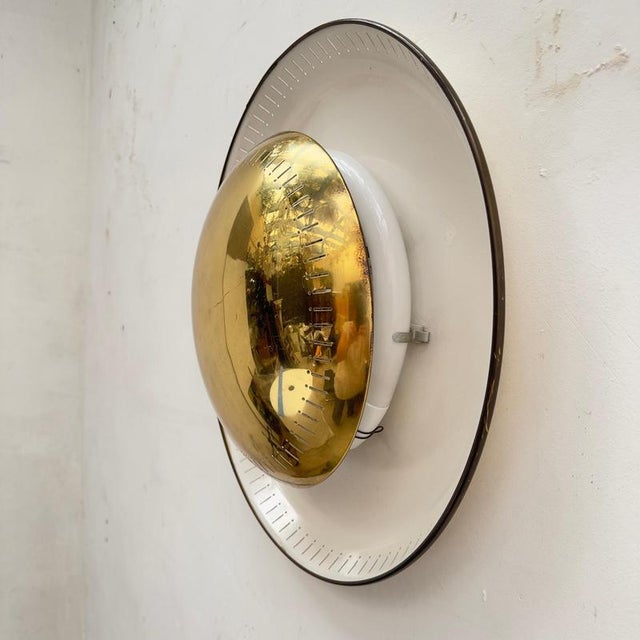 1950s Vintage Brass Flush Mount from Kaiser, 1950s For Sale - Image 5 of 14