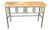 Antique French Balcony Console Table With Marble Top & Gold Figural Wrought Iron For Sale