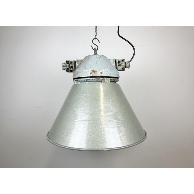 Industrial Explosion Proof Lamp with Aluminium Shade from Elektrosvit, 1970s, in Good conditions. Designed 1970 to 1979...
