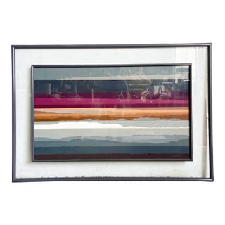 Abstract Landscape Signed and Acrylic Framed Lithograph 84/285 For Sale