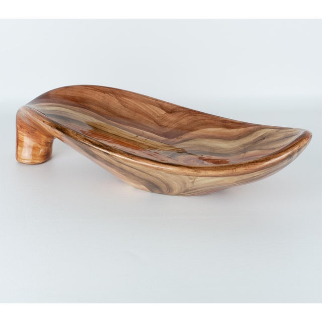 Saint-Jean-du-Desert, Marseille Ceramic Centerpiece, Faux-Wood Decor, circa 1950 For Sale - Image 15 of 15