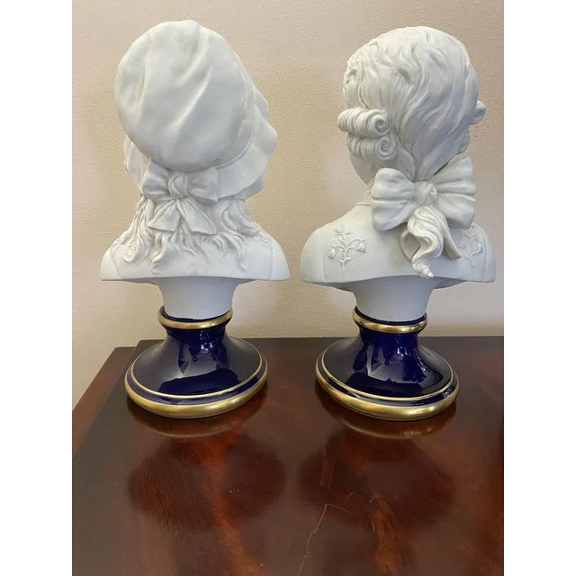 Ceramic Porcelain Busts, Italy, 1980s, Set of 2 For Sale - Image 7 of 12