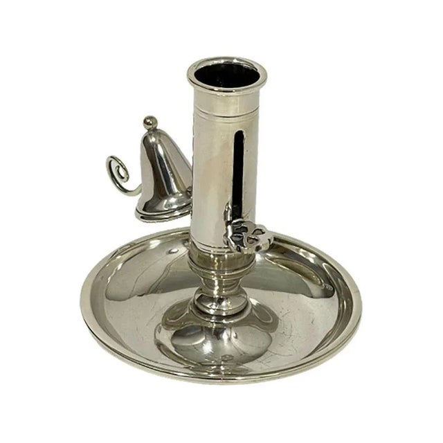 Small Silver Chamber Candlestick For Sale - Image 3 of 7