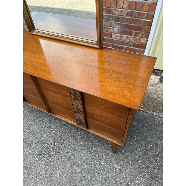 Bassett Mayan Dresser With Mirror For Sale - Image 10 of 12