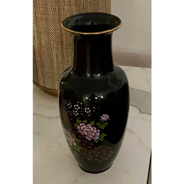 Black Ceramic Japanese Vintage Vase Chairish