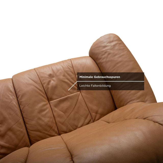 Windsor Three-Seater Leather and Wood Sofa in Brown Cognac with Manual Reclining Function from Stressless For Sale - Image 13 of 18