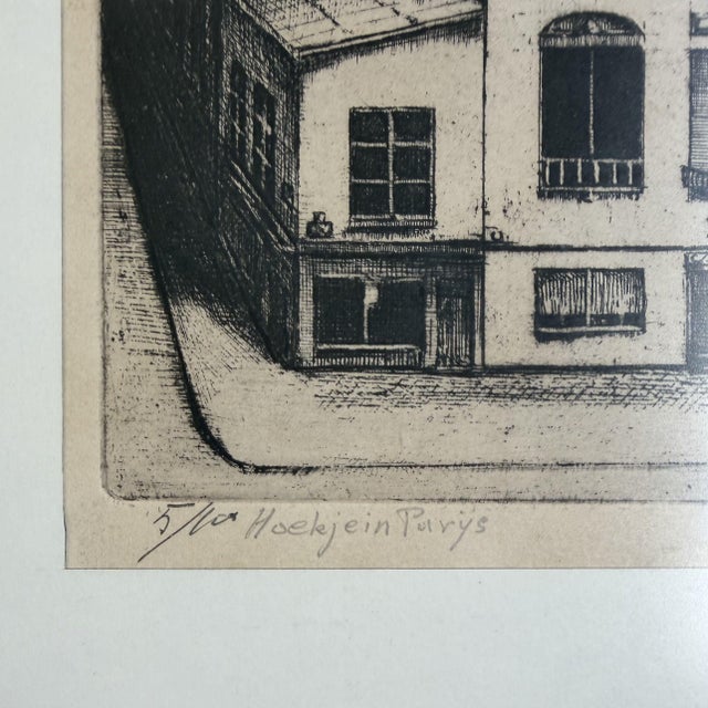 Mid-Century Modern Caeyers M., Corner in Paris, 1965, Etching, Framed For Sale - Image 3 of 9