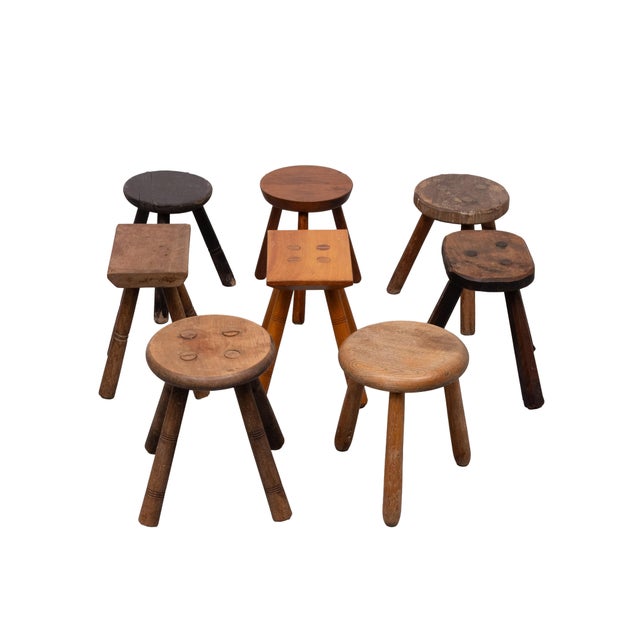 Mid-Century Modern Vintage Dutch Milk Stools, 1950s, Set of 8 For Sale - Image 3 of 15