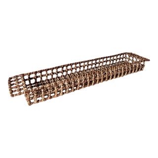 1970s Monumental Seagrass Woven Long Console Tray For Sale