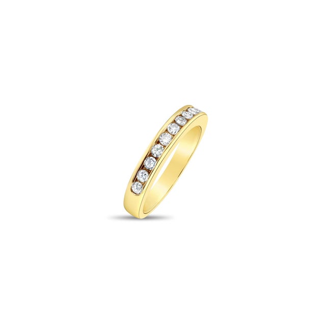 Contemporary 3MM Channel Set Diamond Wedding Band, Size 3 For Sale - Image 3 of 4