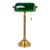 Solid Brass Banker’s Lamp With Green Vianne Glass Shade For Sale