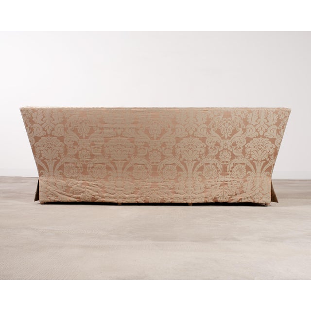 Donghia Shelter-Arm Sofa Fortuny Style Damask Champagne Fabric For Sale - Image 18 of 18