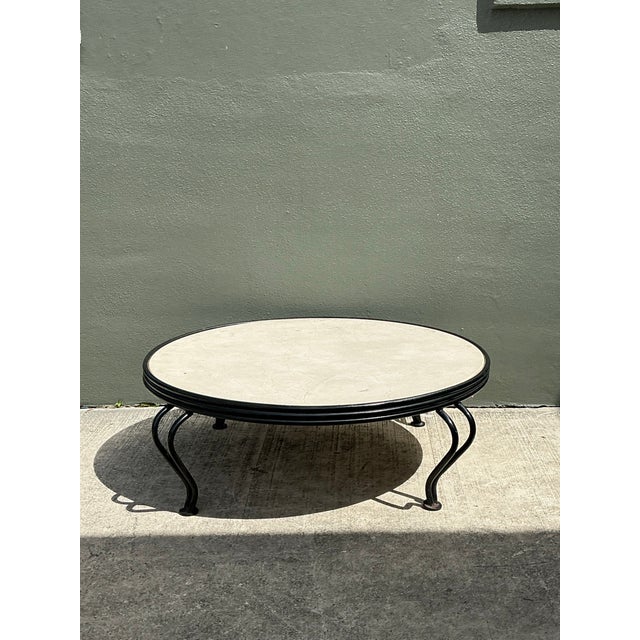 Vintage Round Stone Top Coffee Table For Sale - Image 10 of 12