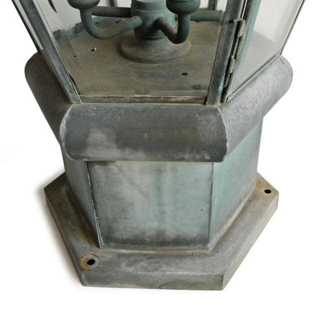Vintage Large Copper Post Table Lamp For Sale In Los Angeles - Image 6 of 9