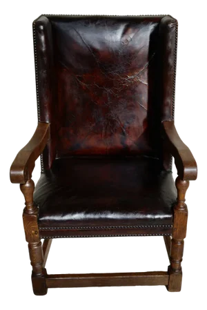 Antique Victorian Leather and Oak Library Chair, 1830