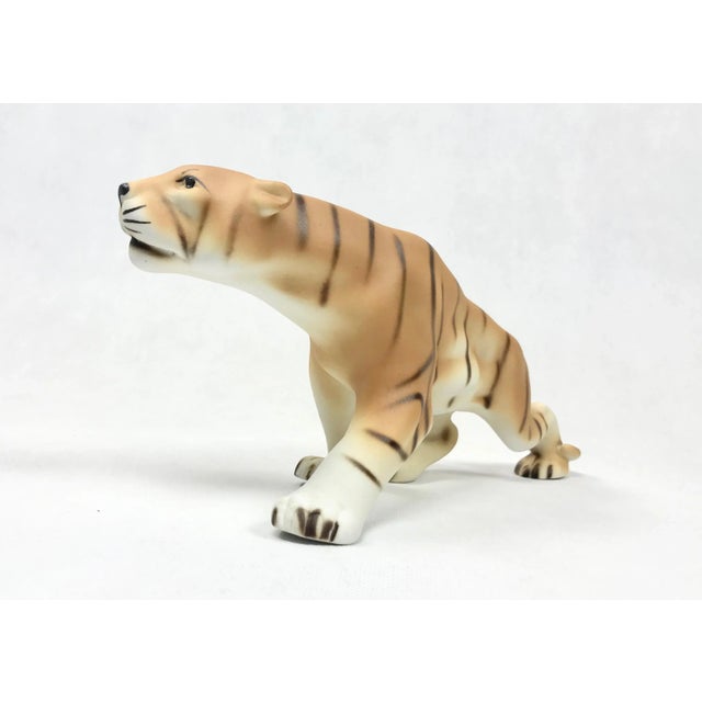 1970s Pottery Tiger Figurine by Royal Dux Bohemia, 1960s For Sale - Image 5 of 10
