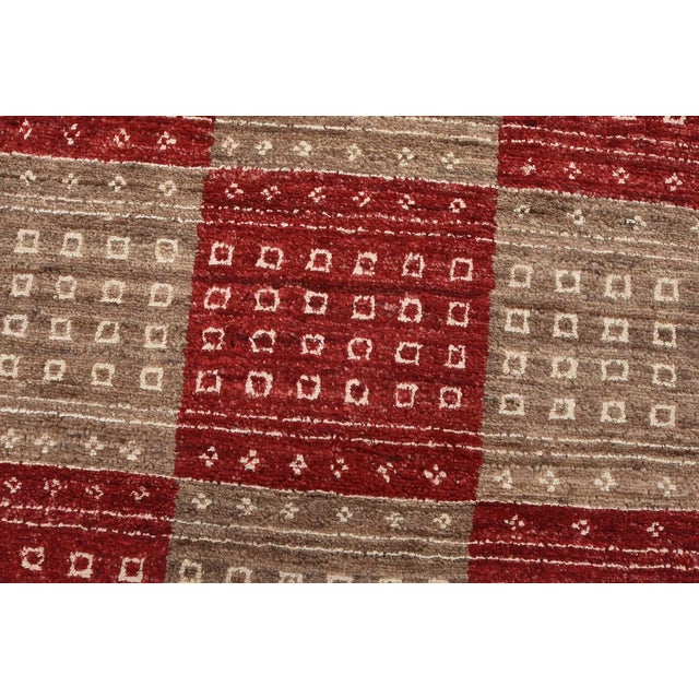 Red Gabbeh Runner 3’1” X 17’9” Brown Red Wool Contemporary Hand-Knotted Rug For Sale - Image 8 of 13