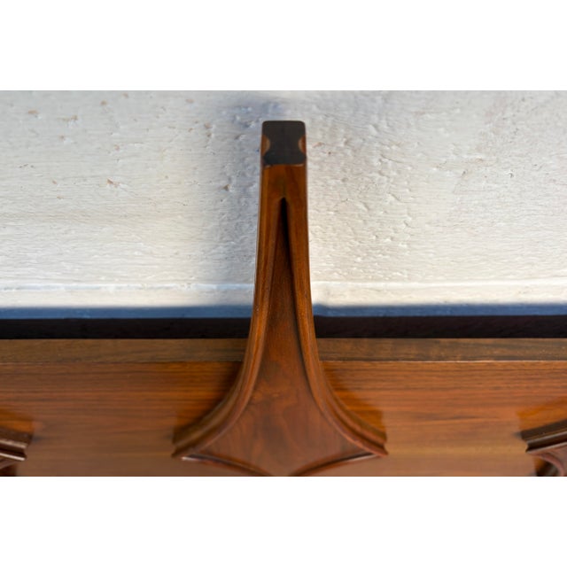Mid-Century Modern Queen-Sized Sculptural Headboard in Walnut For Sale - Image 11 of 14