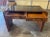 Mid-Century Italian Art Deco Style Writing Table With Glass Top For Sale - Image 4 of 5