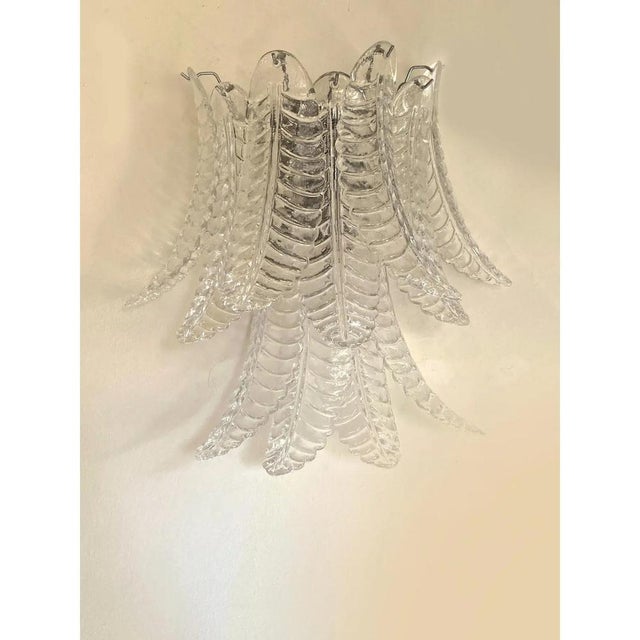 Transparent Felci Murano Glass Sconces by Simoeng, Set of 2 For Sale - Image 6 of 12