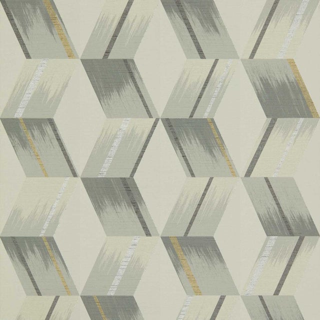 Zoffany Rhombi Wallpaper in Empire Grey - a Sample For Sale