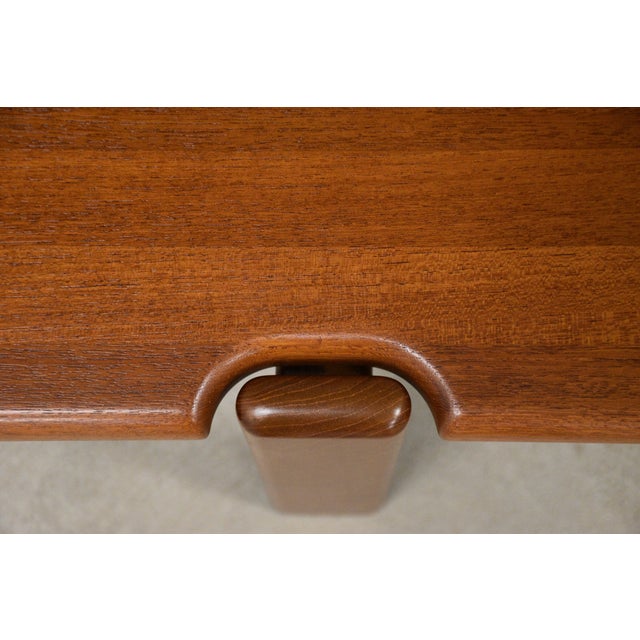 1970s Refinished Danish Modern Teak 59” Coffee Table by Niels Bach For Sale In Boston - Image 6 of 9