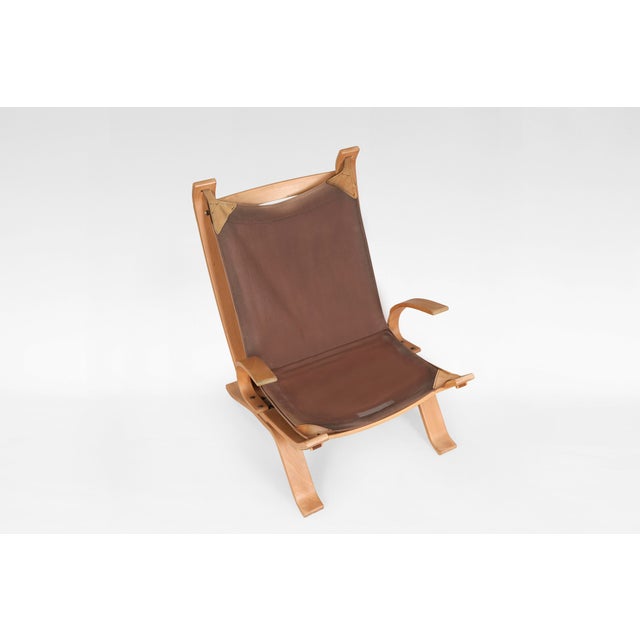 1970s Vintage Cognac Focus Lounge Chair from Bramin Møbler, 1970s For Sale - Image 5 of 9