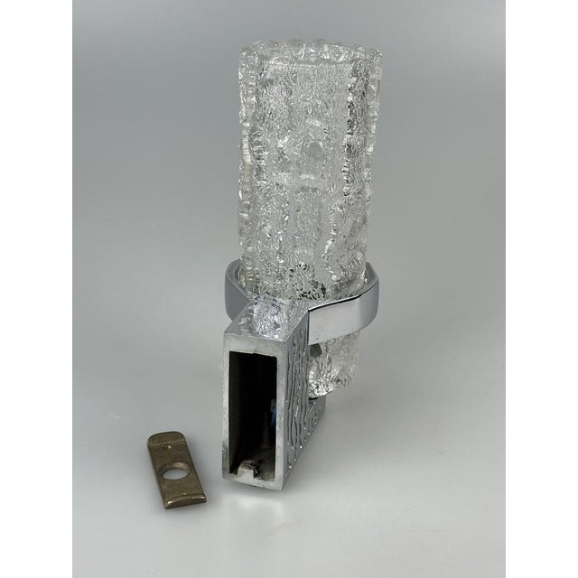 Brutalist Wall Light in Glass and Chrome, Germany, 1960s For Sale - Image 13 of 15