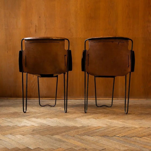 Metal Stacking Chairs by Raoul Guys, France, 1950s, Set of 2 For Sale - Image 7 of 13