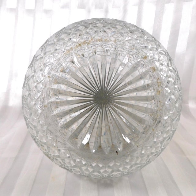 1940s Edward Latham Large Cut Crystal Carafe Jug Bottle Decanter With Silver Top For Sale - Image 10 of 11