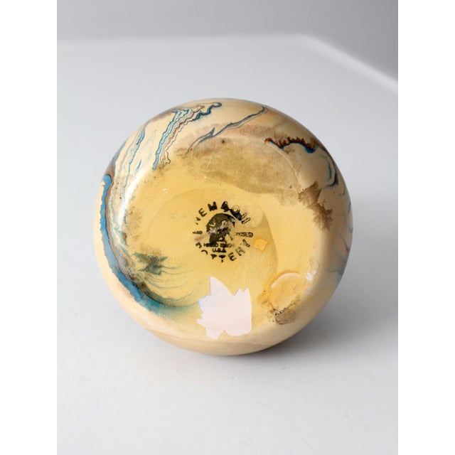 Vintage Nemadji Pottery Marbled Vase For Sale - Image 6 of 12