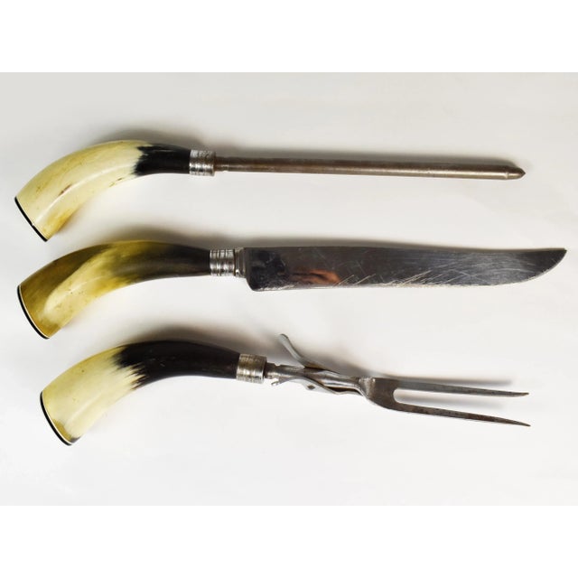 Unique Cutlery carving set (fork, Knife, Sharpener) Made by Fuller Bros Ltd in Sheffield England made with stainless steel...