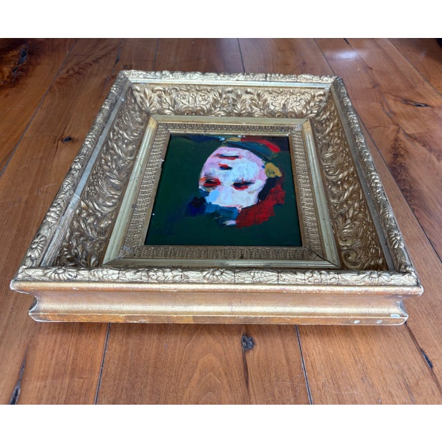 2025 Abstract Oil Portrait Painting in Vintage French Frame For Sale In Houston - Image 6 of 12