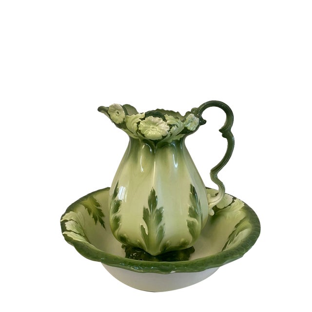 Art Nouveau Jug and Bowl Set, 1905, Set of 2 For Sale