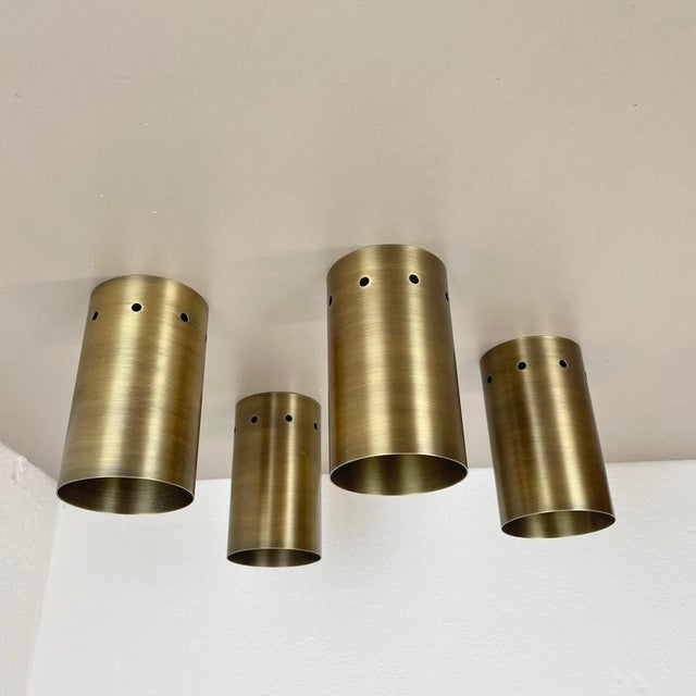Minimalist Brass Hole Pattern Tube Wall Sconces, Italy, 1970s, Set of 2 For Sale - Image 18 of 18