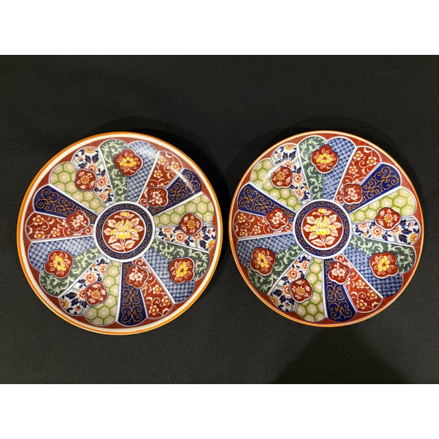 Blue Late 20th Century Colorful Imari Style Dessert Plates - Set of Eight For Sale - Image 8 of 9