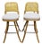 1995 Bentwood Swivel Barstools Reupholstered - A Pair For Sale