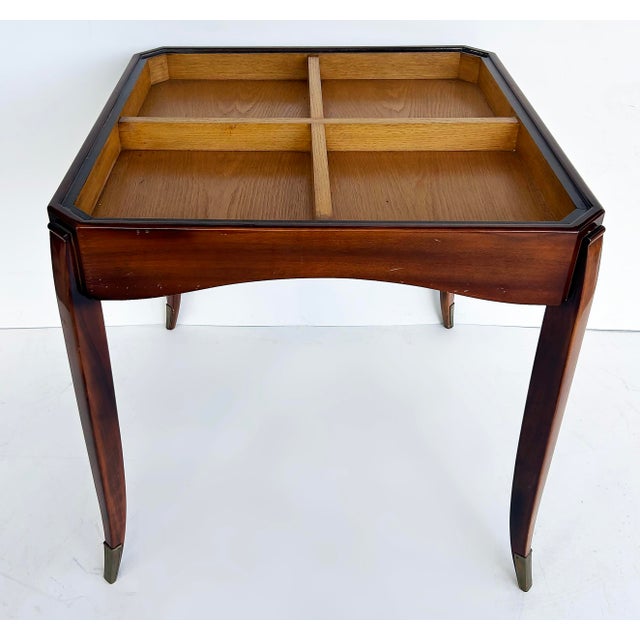 1940s French Art Deco Flip-Top Mahogany Game Table, Porteneuve Attributed, Circa 1940s For Sale - Image 5 of 13