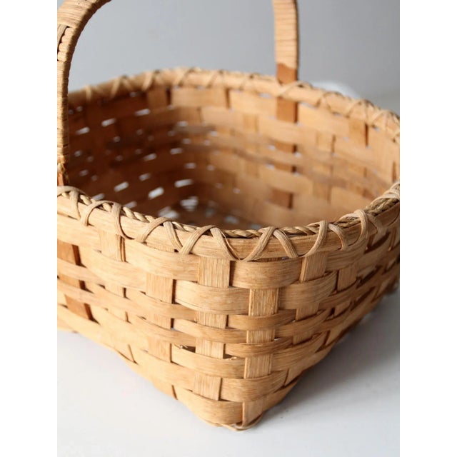 Vintage Splint Weave Basket For Sale - Image 9 of 13