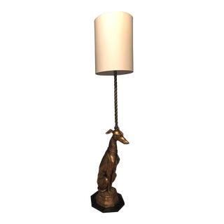 Solid Brass Greyhound Floor Lamp For Sale