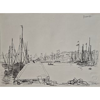 Claude Monet, Inner Harbor of Fécamp, 1918, Paper For Sale