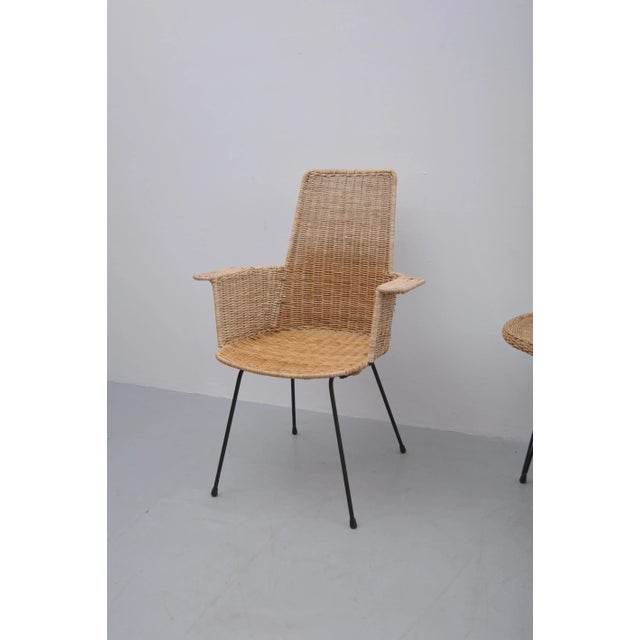 Vintage Rattan Chairs with Table, 1950s, Set of 3 For Sale - Image 9 of 17