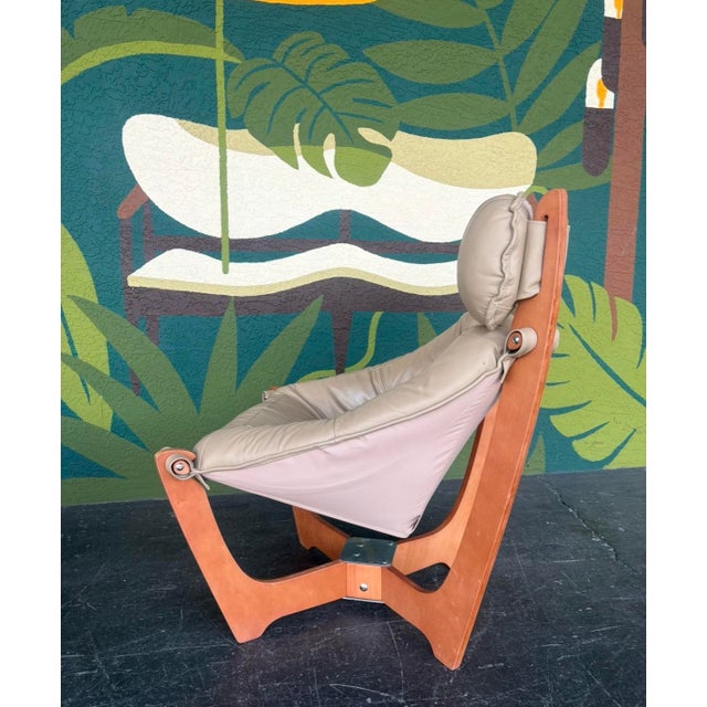 Tan Odd Knutsen Danish Modern Luna Chair Pair W Otto For Sale - Image 8 of 17
